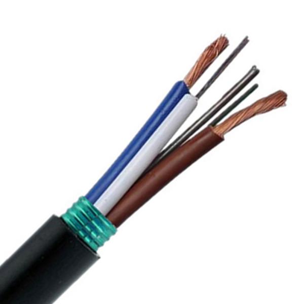 Access Network 2-24core Hybrid Optic Copper Cable / Overhead Fiber Optic Cable