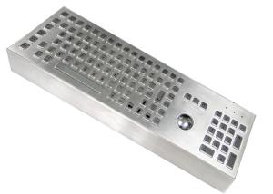 Ip68 Desktop Industrial Metal Keyboard With Full Keys Mouse Touchball