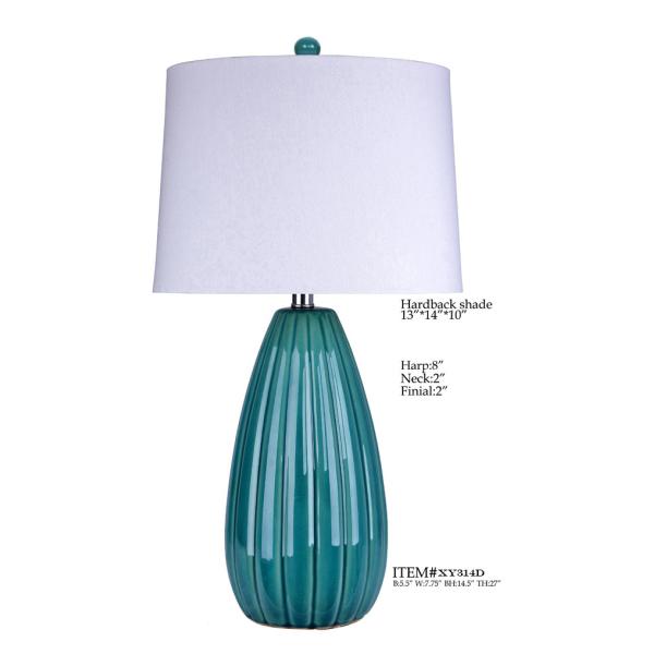 Porcelain Base Simple Modern Table Lamp TC White D14*27"