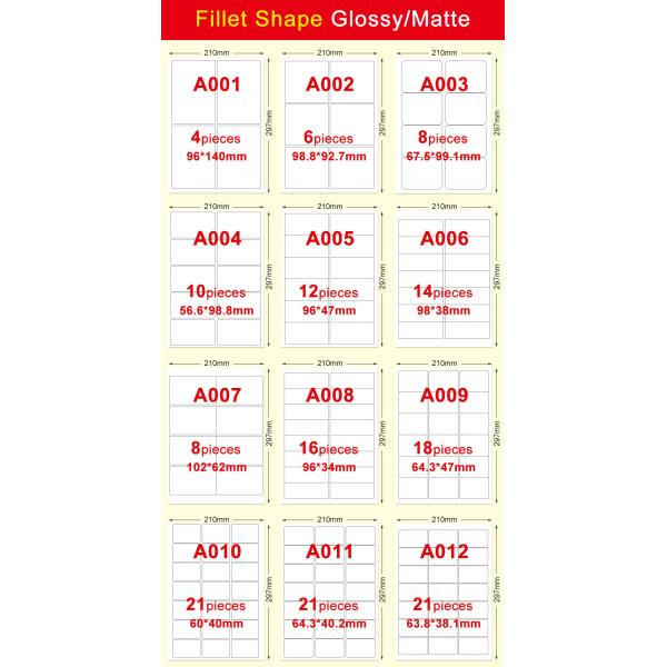 A4 80gsm Self Adhesive Label Sticker Paper For Printers Customized