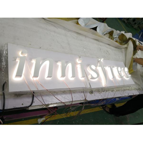 Stainless Steel Backlit Channel Letter Signs 40mm Depth 4000K