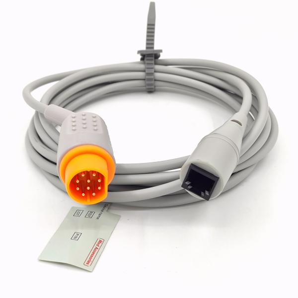Medical Monitor Accessory Practical Grey Color IBP Cable Compatible Siemens To MX Multi Function