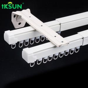 China Metal Double Telescopic Curtain Track Extendable Wall Mounted wholesale