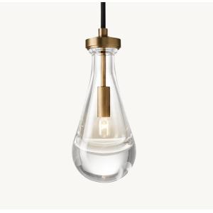 Nickel / Brass / Bronze Suspended Kitchen Rain Glass Pendant Lighting