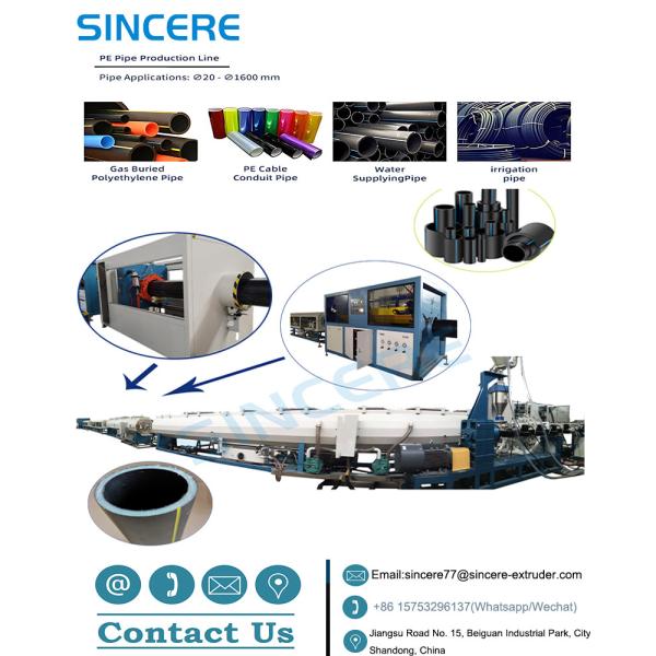 110-250mm PE Pipe Extrusion Line HDPE Pipe Making Machine with Simens motor and inverter