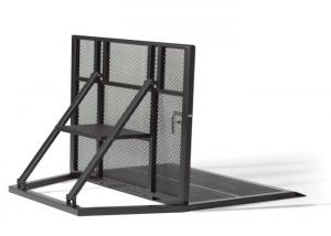 China Black Music Stand Crowd Control Barriers 1.1x1.1 Meter Support Tube 25x50mm wholesale