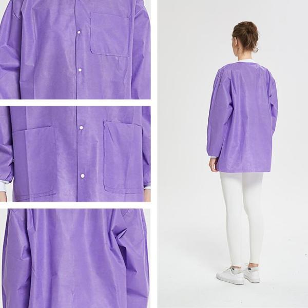 S&J Color custom designs Disposable SMS Lab Coat men and women Lab jacket
