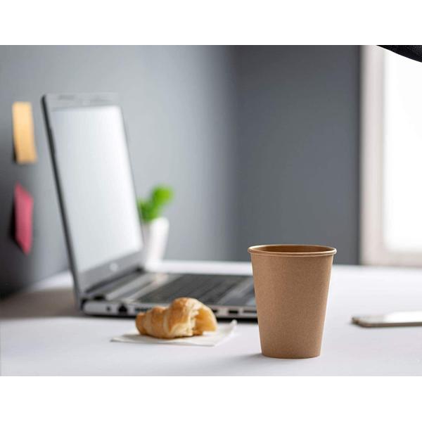 Coffee Milk Hot Drink Paper Cup Brown Leak Resistant Biodegradable Kraft Paper Cups
