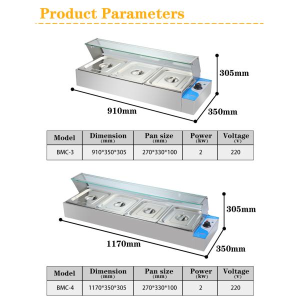 Restaurant Equipment Electric Buffet Food Warmer with 2KG Capacity and 220V Voltage