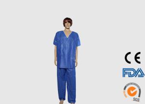 China Water Resistant Disposable Medical Scrubs , Blue Disposable Lab Coats on sale