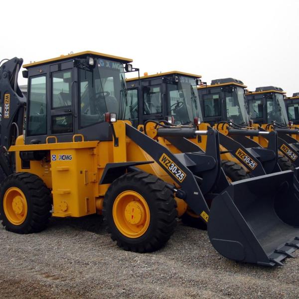 Quality Yellow WZ30-25 XCMG Tractor With Front End Loader / Mini Backhoe Loader 1CBM 25.5T for sale