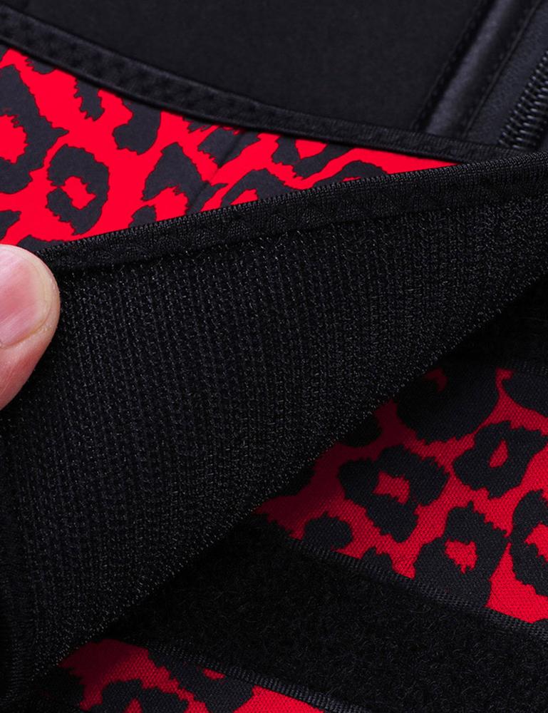 Knitted Weaving Method Private Label Leopard Print Compression Belt Waist Trainer