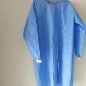 Long Sleeves Disposable Surgical Gown Blue / Green Non Woven Fabric