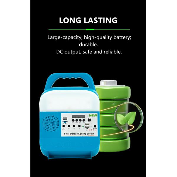 2Y LED Home Solar Lighting System 6W*4Pcs Included For Rural Area