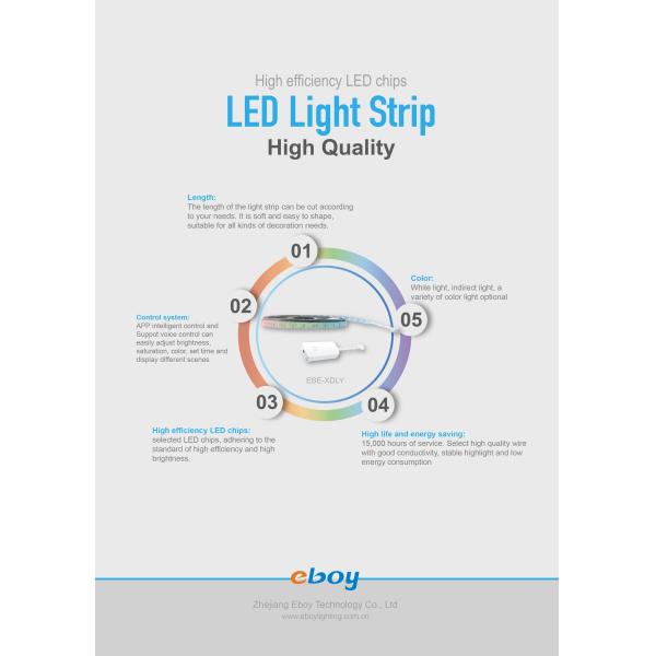 PU / Silicon Material 48W Length 1m 3m 5m Smart Light Strip