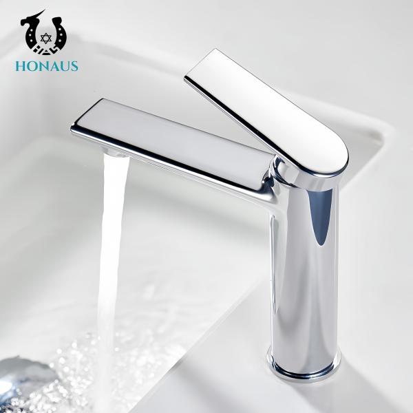 Premium Quality Wash Basin Faucet Brass Body Elegant Deck Mounted Chromed Surface