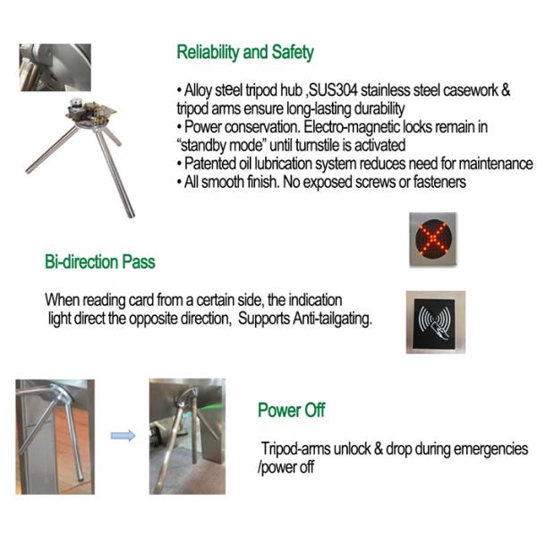 Access Control Automatic Tripod Turnstile And Access Gate Entrance Security System