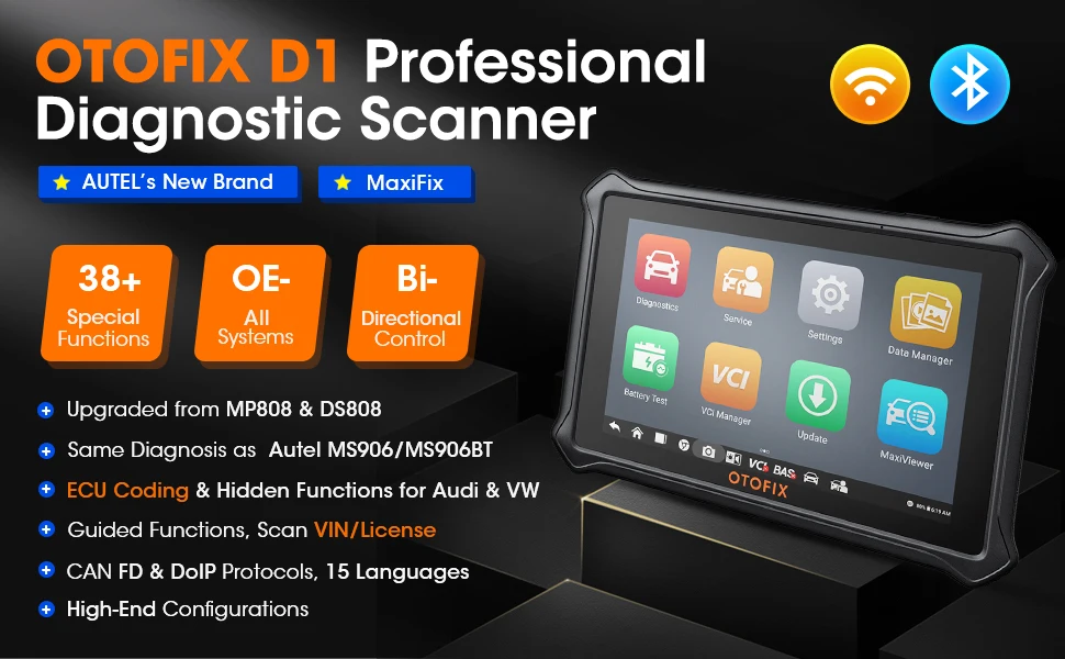 OTOFIX D1 Bluetooth Automotive Scan Tool All System Automotive Diagnostic Tool Bidirectional OBD2 Scanner 2 Year Free up