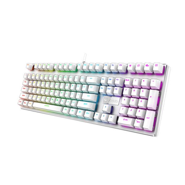 White Color RGB Backlit Gaming Keyboard 433 x 135 x 37.7 mm With Anti - Slip Rubber Feet