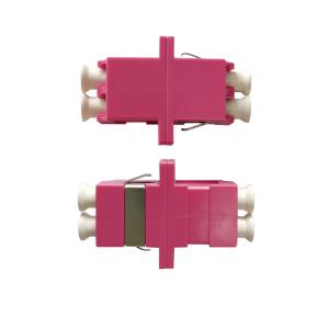 China Pink LC To LC Coupler Multimode , Duplex ISO FTTH Adapter UPC wholesale