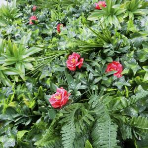 Wooden Frame Artificial Green Wall Indoor 42cm Waterproof