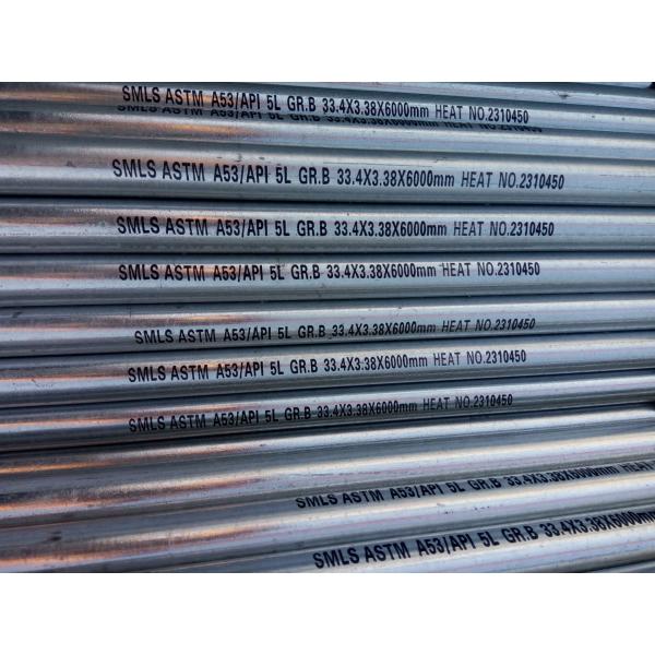 Seamless GI Steel Pipes with threading and couplings