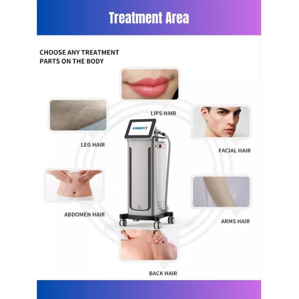 755 808 940 1064nm Diode Laser Hair Removal Device 4 Wavelength with 12*24mm/12*28mm Spot Size