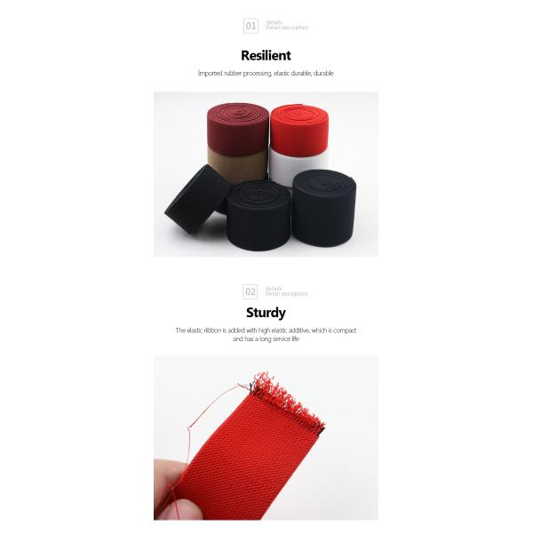 Color Knitted Braided Elastic Band TCZM01 05 Factory Wholesale White Black Bags Shoes Spandex Technics Time Lead Support Feature