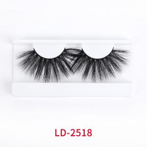 China Silk Fluffy 25mm Faux Mink Lashes With Black Cotton Band wholesale
