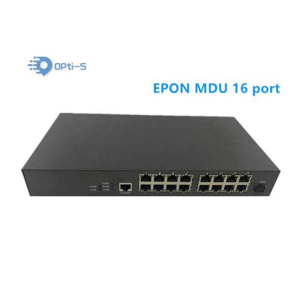 OS-EU16F Single Mode Black 16 Port GEPON MDU ONU , Multiple Households Access EPON ONU for FTTX Realtek chip