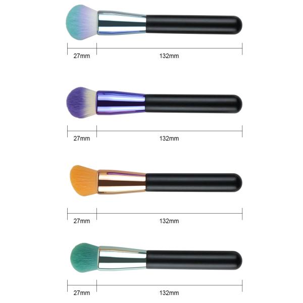 Cruelty Free Facial Makeup Brush Aluminum Ferrule Single Foundation Brush Blusher