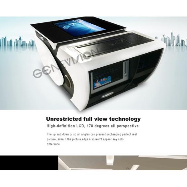 Adjustable angle LCD advertising display , office tea table desk kiosk