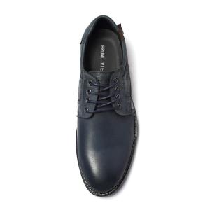 Navy Mens Breathable Leather Shoes Antiodor Antiskid