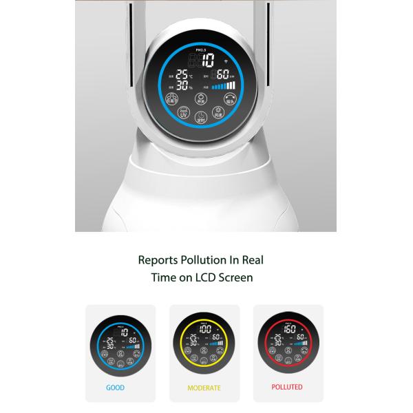 HOMEFISH Touch Screen Household Air Purifier Bladeless Standing Fan 8 Gears Speed Adjustable