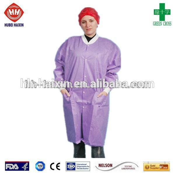 80gsm Doctor Lab Coats , Disposable Polypropylene Lab Coat With Buttons