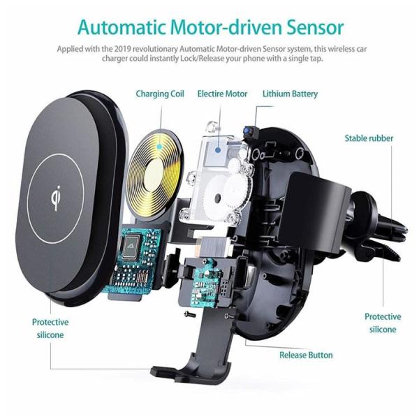 360 Rotation Qi Car Wireless Charger 15W magsafe vent mount For IPhone 13