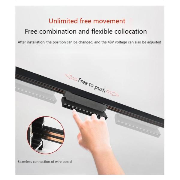 1200LM 12W 48V Modern Recessed Track Lighting Rail 1200LM Flux