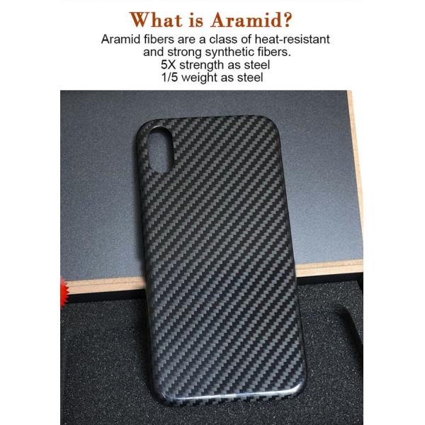 Fall Proof Black Glossy Finish Aramid Fiber Phone Case For iPhone X