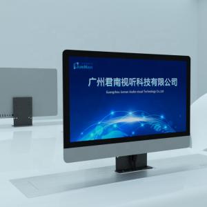 China Hidden Monitor Lift With LED Screen / Pop Up Computer Screen For Dust And Theft Deterrent In Aluminum Brushed Finish wholesale