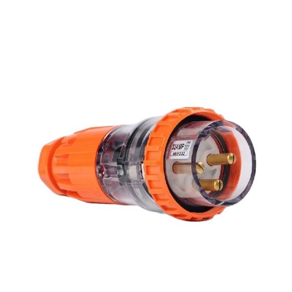 Waterproof Australia IP66 Industrial Straight Plug 3pin 4pin 5pin 32AMP Electrical Male Female Connector Plug