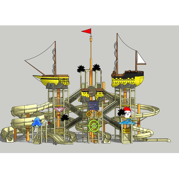 50 Persons 30m3/H Aqua Playground Pirate Ship Water House