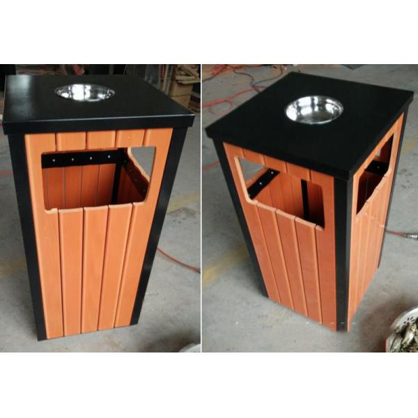 Outdoor Wood Trash Can Waste Recycle Bin Recycled Plastic Trash Cans