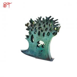 China Garden Customized Abstract art Green Tree Branch Shape Stainless Steel Statue New Design Outdoor Patio Yard Decoration wholesale