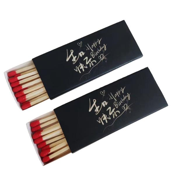 Quality Paperboard Cigar Packaging Box Luxury Black Match Stick Box for sale