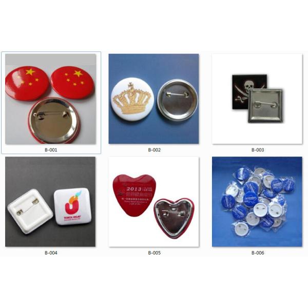 3 cm Square Tinplate Badges with tinplate base