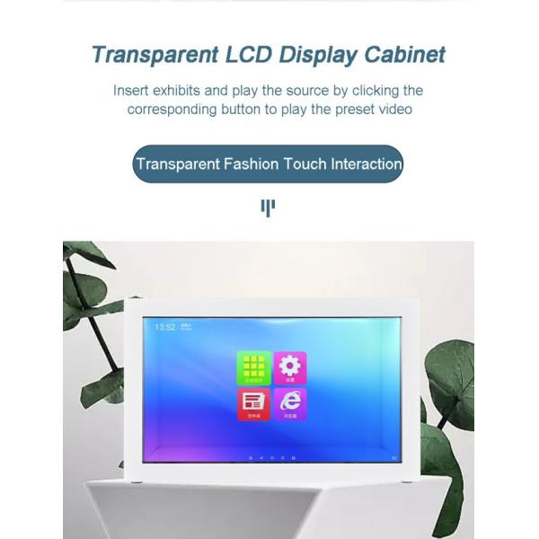 4K Ultra HD Resolution 55-inch Transparent LCD Display Cabinet for Touch Interactive Experience