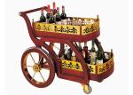 2 Shelves Black Wood Liquor Luxury Hotel Wine Trolley / Room Beverage Service