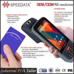 China Integrated Handheld UHF RFID Reader , Waterproof Barcode Scanner Fingerprint wholesale