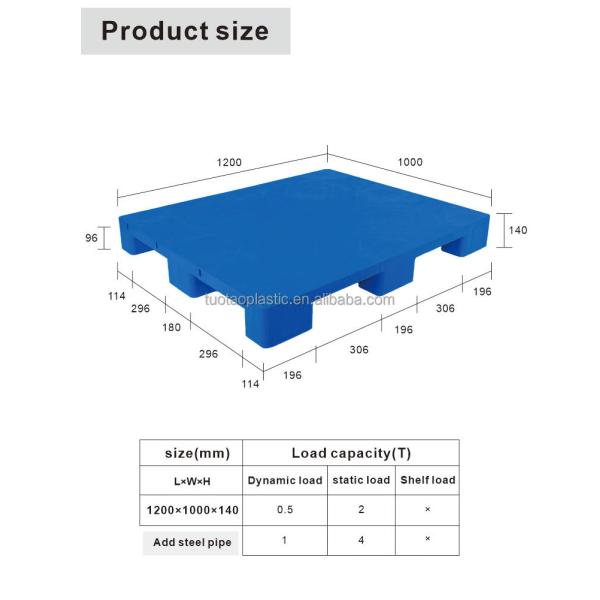 1200*1000*140mm Plastic Pallet for Durable and Heavy-Duty Supply Chain Logistics