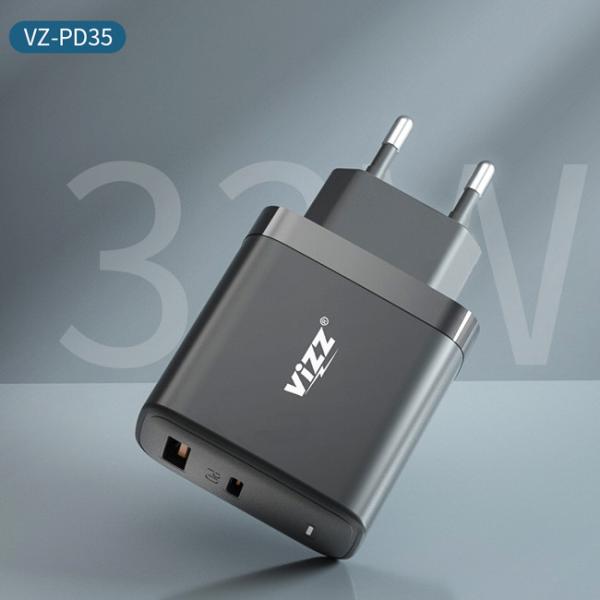 Quality Vizz Customized 33W GaN Wall Charger Universal Charger With PD QC Output for sale